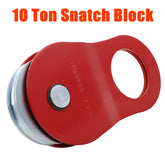 10 Ton Snatch Block Recovery Winch Rope Pulley Hoist Rated 4WD Red